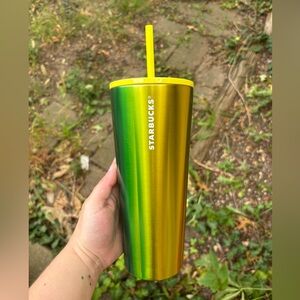 Yellow and Green Starbucks Tumbler